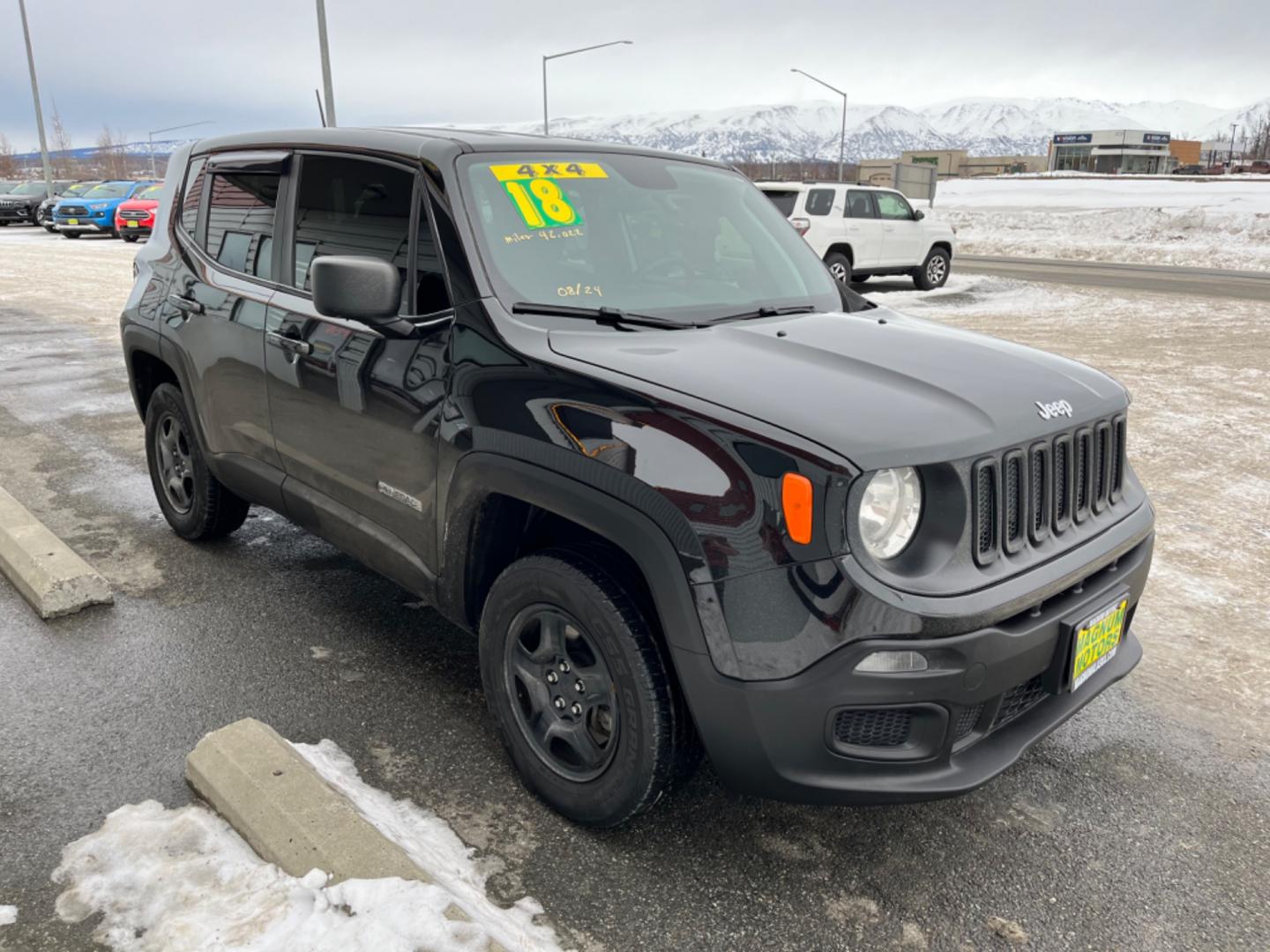 2018 Black Jeep Renegade Sport 4WD (ZACCJBAB8JP) with an 2.4L L4 DOHC 16V engine, 9 speed auto transmission, located at 1960 Industrial Drive, Wasilla, 99654, (907) 274-2277, 61.573475, -149.400146 - Photo#6